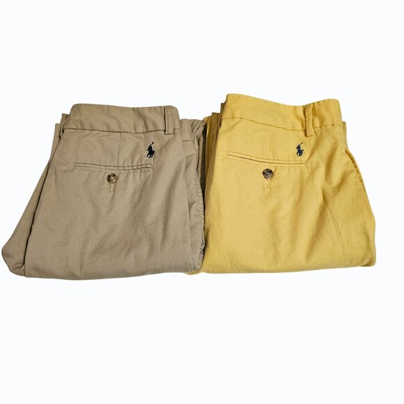 Polo Ralph Lauren Other - Polo Ralph Lauren Boys Chino Pants Sz 16  Lot of 2 PR Beige Yellow Cotton Blend